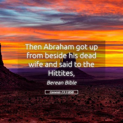 Picture 05 - Genesis 23:3 BSB - Then Abraham got up from beside his dead wife and - Bible Verse Picture