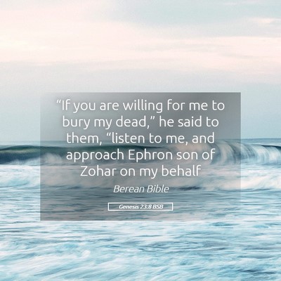 Picture 05 - Genesis 23:8 BSB - “If you are willing for me to bury my dead,” - Bible Verse Picture