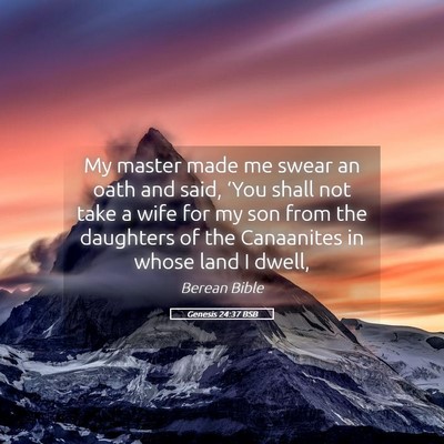 Picture 05 - Genesis 24:37 BSB - My master made me swear an oath and said, ‘You - Bible Verse Picture