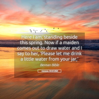 Picture 05 - Genesis 24:43 BSB - Here I am, standing beside this spring. Now if a - Bible Verse Picture