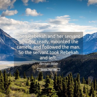 Picture 05 - Genesis 24:61 BSB - Then Rebekah and her servant girls got ready, - Bible Verse Picture