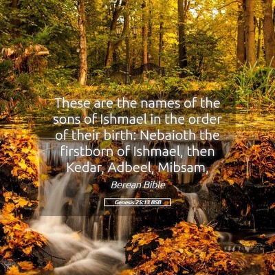 Picture 05 - Genesis 25:13 BSB - These are the names of the sons of Ishmael in the - Bible Verse Picture