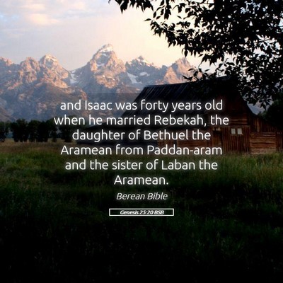 Picture 05 - Genesis 25:20 BSB - and Isaac was forty years old when he married - Bible Verse Picture
