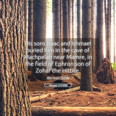Picture 05 - Genesis 25:9 BSB - His sons Isaac and Ishmael buried him in the cave - Bible Verse Picture