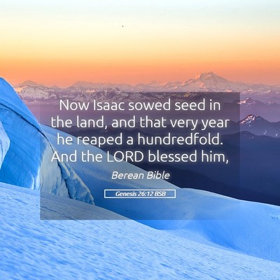 Picture 05 - Genesis 26:12 BSB - Now Isaac sowed seed in the land, and that very - Bible Verse Picture