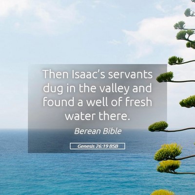 Picture 05 - Genesis 26:19 BSB - Then Isaac’s servants dug in the valley and - Bible Verse Picture
