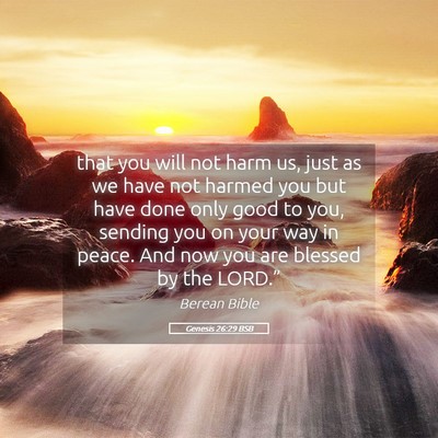 Picture 05 - Genesis 26:29 BSB - that you will not harm us, just as we have not - Bible Verse Picture