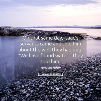 Picture 05 - Genesis 26:32 BSB - On that same day, Isaac’s servants came and - Bible Verse Picture