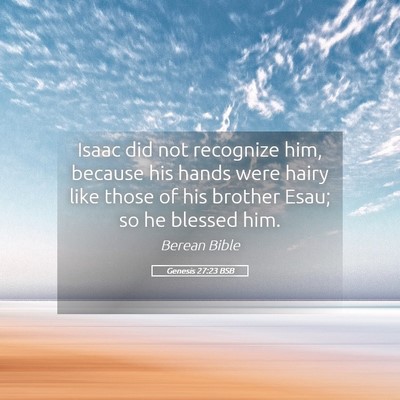Picture 05 - Genesis 27:23 BSB - Isaac did not recognize him, because his hands - Bible Verse Picture
