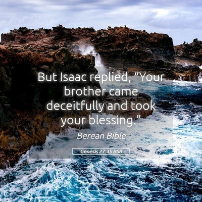 Picture 05 - Genesis 27:35 BSB - But Isaac replied, “Your brother came - Bible Verse Picture