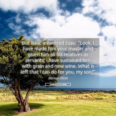 Picture 05 - Genesis 27:37 BSB - But Isaac answered Esau: “Look, I have made him - Bible Verse Picture