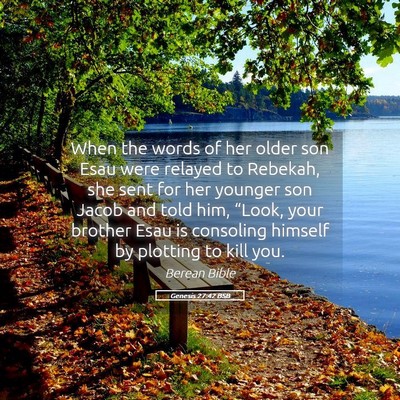 Picture 05 - Genesis 27:42 BSB - When the words of her older son Esau were relayed - Bible Verse Picture