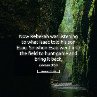Picture 05 - Genesis 27:5 BSB - Now Rebekah was listening to what Isaac told his - Bible Verse Picture