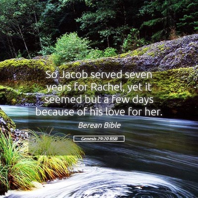 Picture 05 - Genesis 29:20 BSB - So Jacob served seven years for Rachel, yet it - Bible Verse Picture