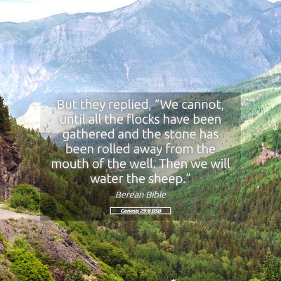 Picture 05 - Genesis 29:8 BSB - But they replied, “We cannot, until all the - Bible Verse Picture