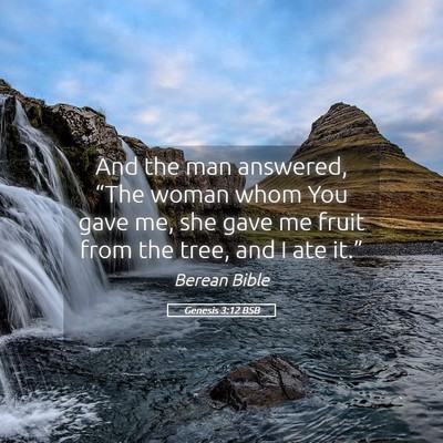 Picture 05 - Genesis 3:12 BSB - And the man answered, “The woman whom You gave - Bible Verse Picture