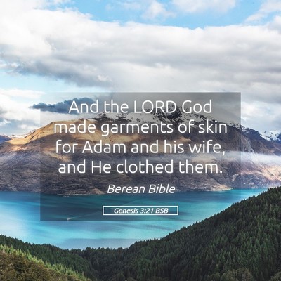 Picture 05 - Genesis 3:21 BSB - And the LORD God made garments of skin for Adam - Bible Verse Picture