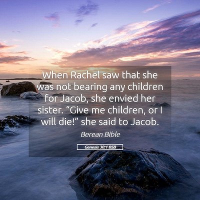 Picture 05 - Genesis 30:1 BSB - When Rachel saw that she was not bearing any - Bible Verse Picture