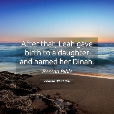 Picture 05 - Genesis 30:21 BSB - After that, Leah gave birth to a daughter and - Bible Verse Picture