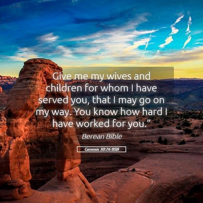 Picture 05 - Genesis 30:26 BSB - Give me my wives and children for whom I have - Bible Verse Picture