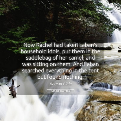 Picture 05 - Genesis 31:34 BSB - Now Rachel had taken Laban’s household idols, - Bible Verse Picture