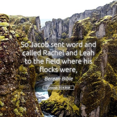 Picture 05 - Genesis 31:4 BSB - So Jacob sent word and called Rachel and Leah to - Bible Verse Picture