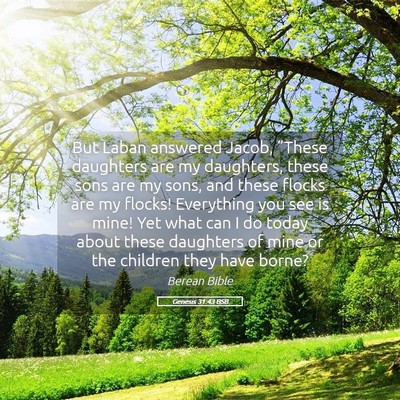 Picture 05 - Genesis 31:43 BSB - But Laban answered Jacob, “These daughters are - Bible Verse Picture
