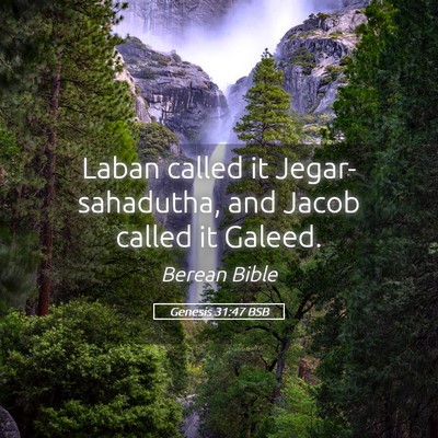 Picture 05 - Genesis 31:47 BSB - Laban called it Jegar-sahadutha, and Jacob called - Bible Verse Picture