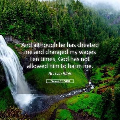 Picture 05 - Genesis 31:7 BSB - And although he has cheated me and changed my - Bible Verse Picture