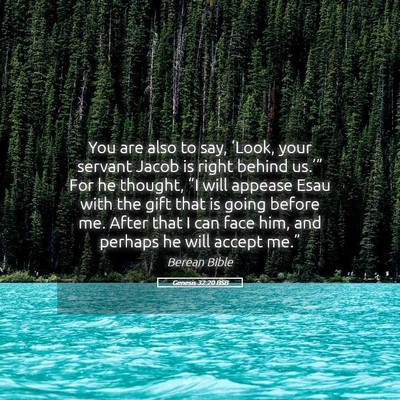 Picture 05 - Genesis 32:20 BSB - You are also to say, ‘Look, your servant Jacob - Bible Verse Picture