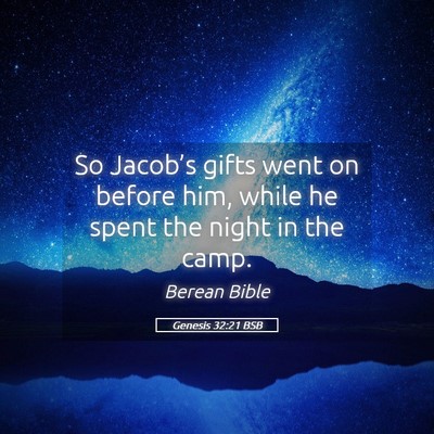 Picture 05 - Genesis 32:21 BSB - So Jacob’s gifts went on before him, while he - Bible Verse Picture