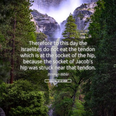 Picture 05 - Genesis 32:32 BSB - Therefore to this day the Israelites do not eat - Bible Verse Picture