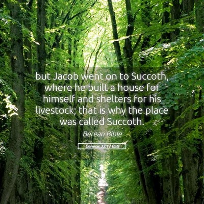 Picture 05 - Genesis 33:17 BSB - but Jacob went on to Succoth, where he built a - Bible Verse Picture