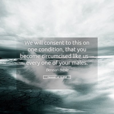 Picture 05 - Genesis 34:15 BSB - We will consent to this on one condition, that - Bible Verse Picture