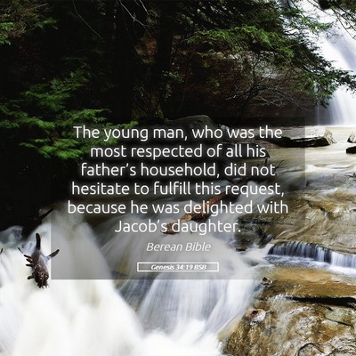 Picture 05 - Genesis 34:19 BSB - The young man, who was the most respected of all - Bible Verse Picture