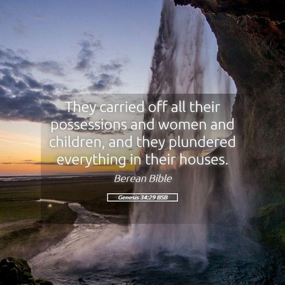 Picture 05 - Genesis 34:29 BSB - They carried off all their possessions and women - Bible Verse Picture