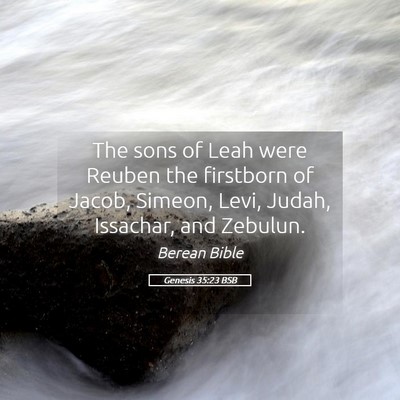 Picture 05 - Genesis 35:23 BSB - The sons of Leah were Reuben the firstborn of - Bible Verse Picture