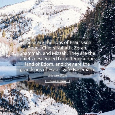 Picture 05 - Genesis 36:17 BSB - These are the sons of Esau’s son Reuel: Chiefs - Bible Verse Picture