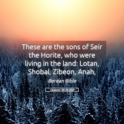 Picture 05 - Genesis 36:20 BSB - These are the sons of Seir the Horite, who were - Bible Verse Picture