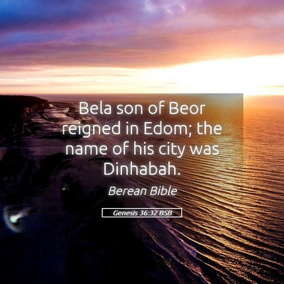 Picture 05 - Genesis 36:32 BSB - Bela son of Beor reigned in Edom; the name of his - Bible Verse Picture