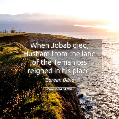 Picture 05 - Genesis 36:34 BSB - When Jobab died, Husham from the land of the - Bible Verse Picture