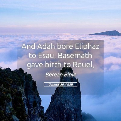 Picture 05 - Genesis 36:4 BSB - And Adah bore Eliphaz to Esau, Basemath gave - Bible Verse Picture