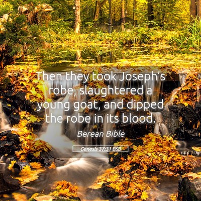 Picture 05 - Genesis 37:31 BSB - Then they took Joseph’s robe, slaughtered a - Bible Verse Picture