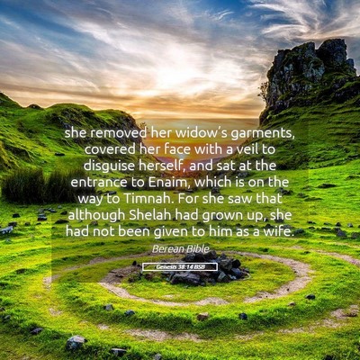 Picture 05 - Genesis 38:14 BSB - she removed her widow’s garments, covered her - Bible Verse Picture