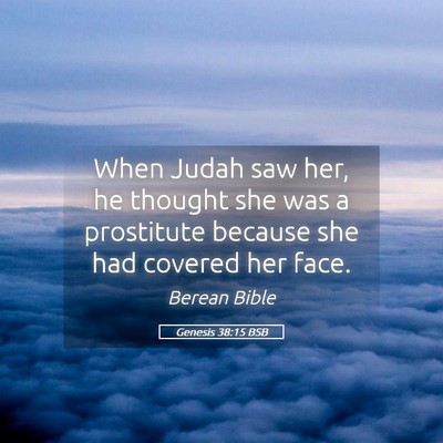 Picture 05 - Genesis 38:15 BSB - When Judah saw her, he thought she was a - Bible Verse Picture