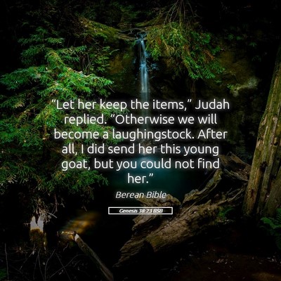 Picture 05 - Genesis 38:23 BSB - “Let her keep the items,” Judah replied. - Bible Verse Picture