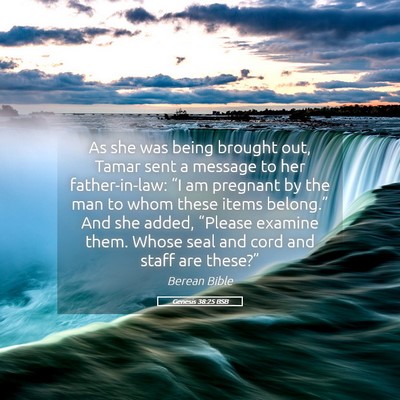 Picture 05 - Genesis 38:25 BSB - As she was being brought out, Tamar sent a - Bible Verse Picture