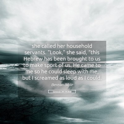 Picture 05 - Genesis 39:14 BSB - she called her household servants. “Look,” - Bible Verse Picture