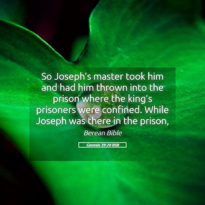 Picture 05 - Genesis 39:20 BSB - So Joseph’s master took him and had him thrown - Bible Verse Picture