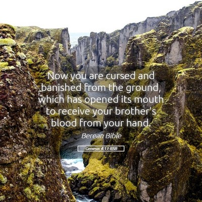 Picture 05 - Genesis 4:11 BSB - Now you are cursed and banished from the ground, - Bible Verse Picture
